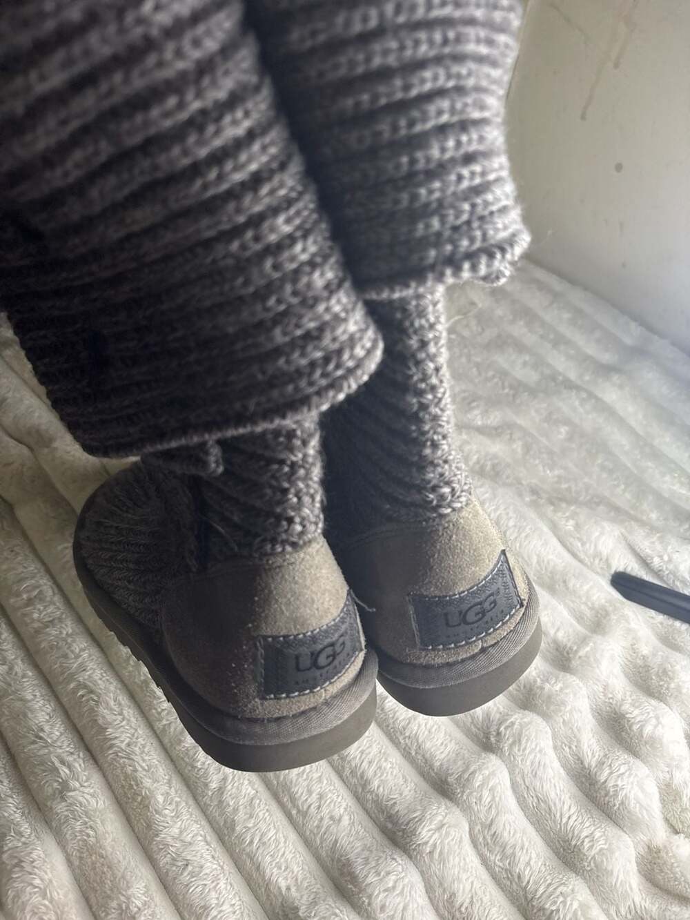 UGG Classic Cardy Grey Knit Boots